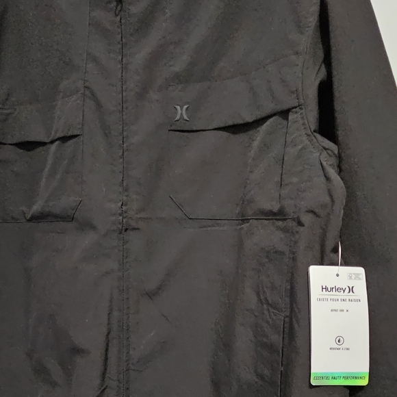 Hurley men's black windbreaker jacket with full zip closure Size L - Picture 5 of 16